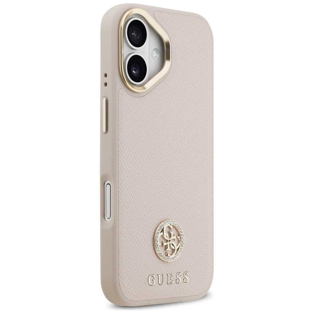 Husa de protectie Guess Grained Strass Logo MagSafe compatibil cu iPhone 17, Roz
