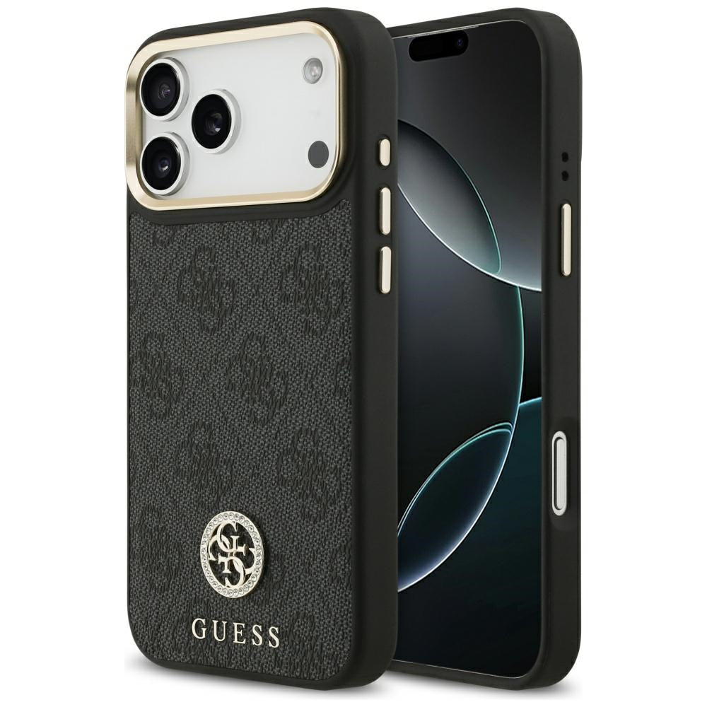 Husa de protectie Guess Hardcase 4G Strass Logo MagSafe (GUHMP17XP4GRMDEK) compatibil cu iPhone 17 Pro Max, Negru
