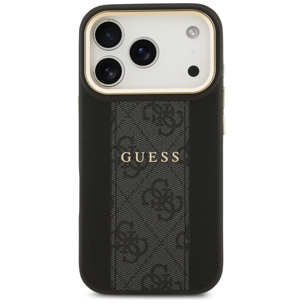 Husa de protectie Guess Hardcase 4G Stripe MagSafe (GUHMP17LPG4SEMCK) compatibil cu iPhone 17 Pro, Negru