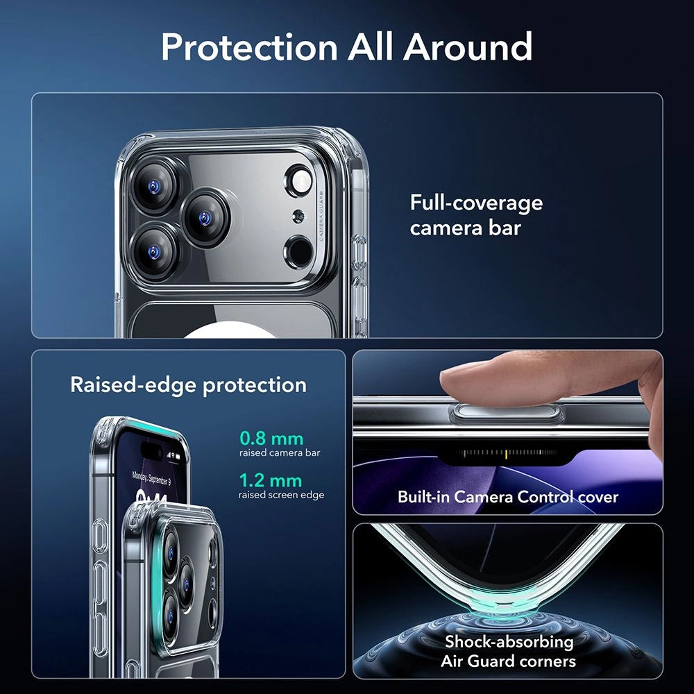 Folie de protectie ESR Classic Hybrid HaloLock compatibil cu iPhone 17 Pro, Transparent