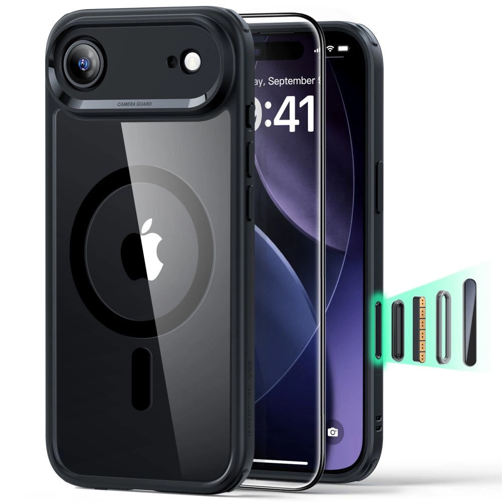 Folie de protectie ESR Classic Hybrid HaloLock compatibil cu iPhone 17 Air, Transparent Black