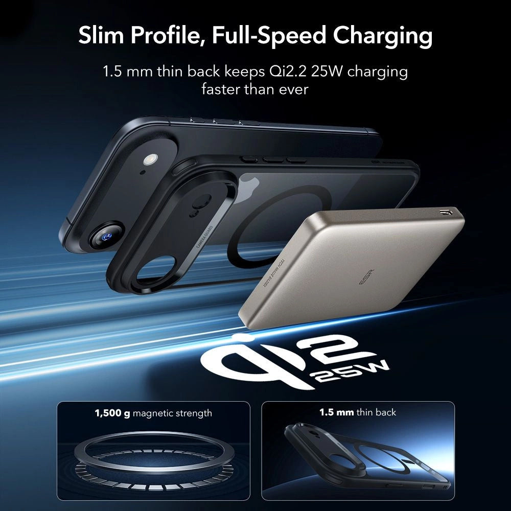 Folie de protectie ESR Classic Hybrid HaloLock compatibil cu iPhone 17 Air, Transparent Black