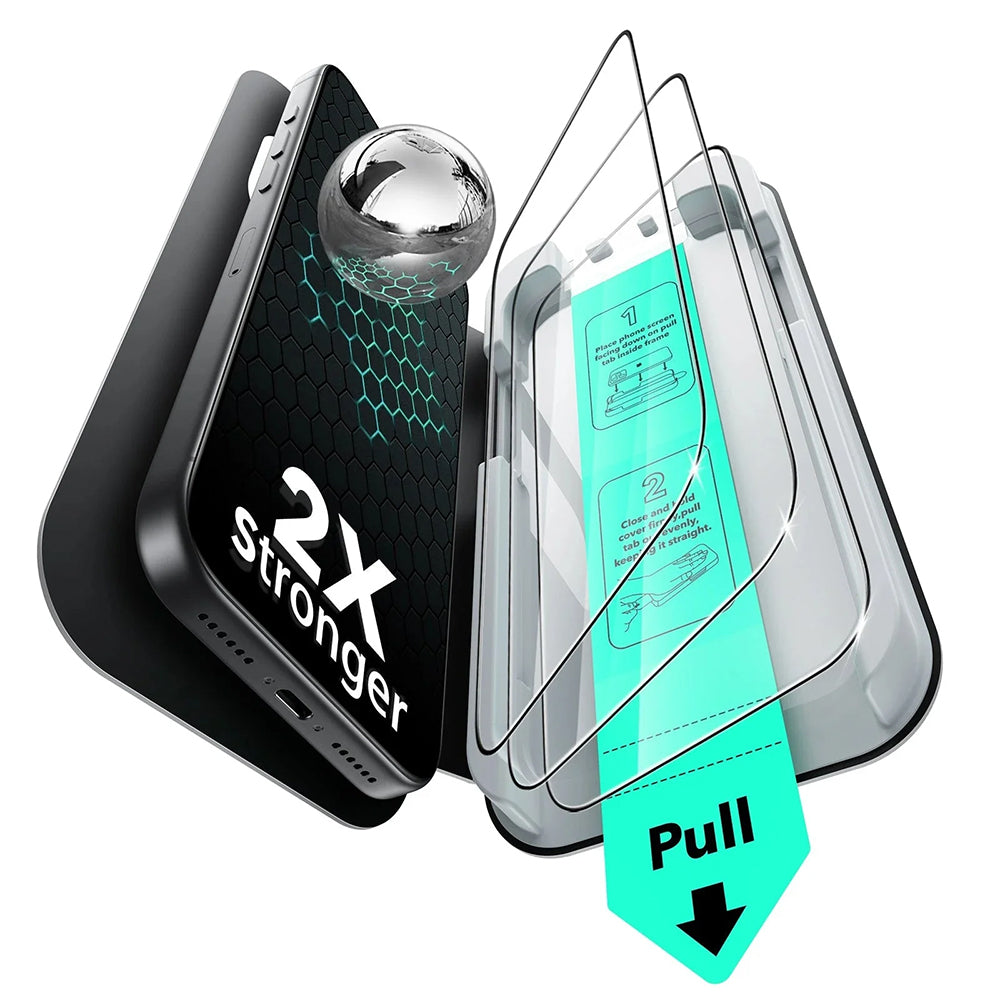 Folie de protectie ESR Tempered Glass UltraFit (set de 3) compatibil cu iPhone 17 Air, Negru