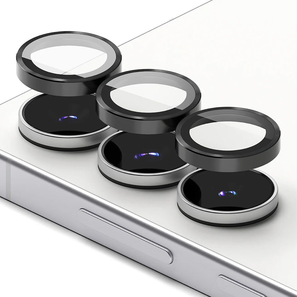 Folie de protectie Ringke Camera Lens Frame Glass (set de 2) compatibil cu Samsung Galaxy S25 FE, Negru