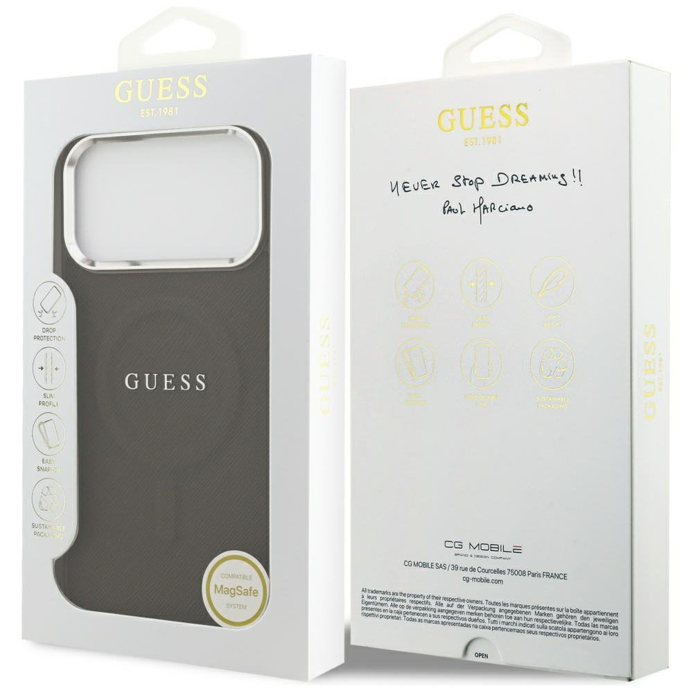 Husa de protectie Guess Hardcase Classic Logo compatibil cu iPhone 17 Pro Max, Maro