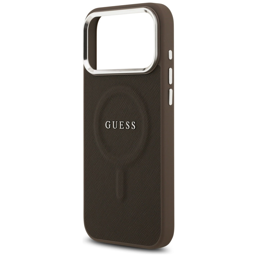 Husa de protectie Guess Hardcase Classic Logo compatibil cu iPhone 17 Pro Max, Maro