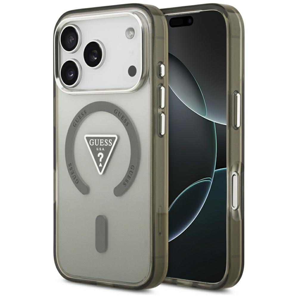 Husa de protectie Guess IML Gradient Triangle Logo MagSafe (GUHMP17LHGTMLCGA) compatibil cu iPhone 17 Pro, Kaki