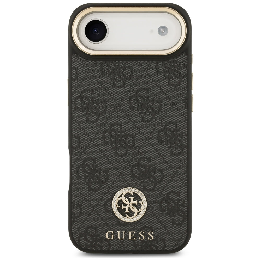 Husa de protectie Guess 4G Strass Logo with Big Strap Metal Button MagSafe (GUHMP17MP4G4DCSK) compatibil cu iPhone 17 Air, Negru