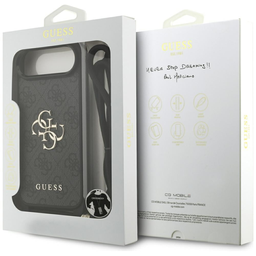 Husa de protectie Guess Crossbody Cord 4G Big Logo (GUHCP17MP4GMGCRK) compatibil cu iPhone 17 Air, Negru
