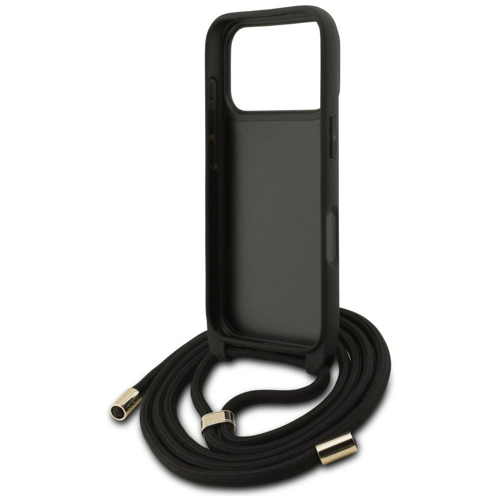 Husa de protectie Guess Crossbody Cord 4G Big Logo (GUHCP17LP4GMGCRK) compatibil cu iPhone 17 Pro, Negru