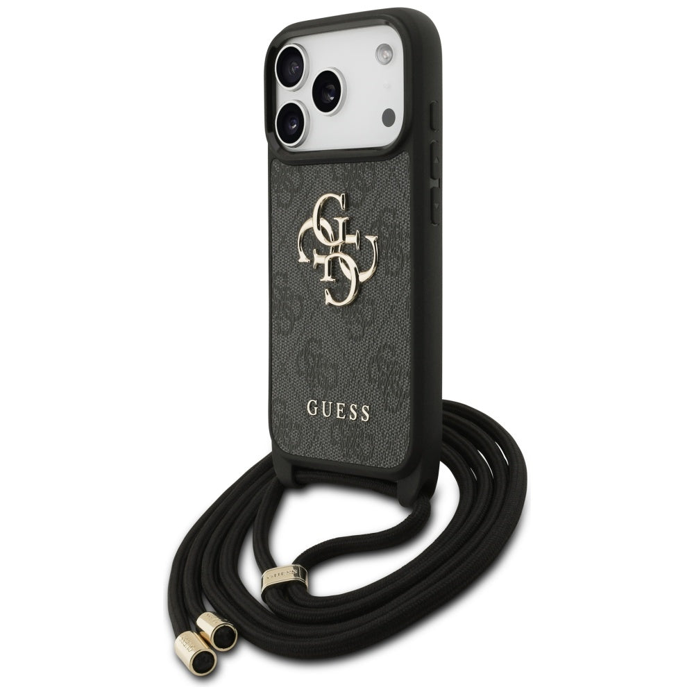 Husa de protectie Guess Crossbody Cord 4G Big Logo (GUHCP17LP4GMGCRK) compatibil cu iPhone 17 Pro, Negru