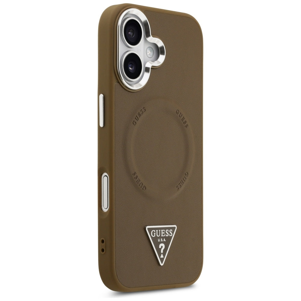 Husa de protectie Guess Hardcase Triangle Logo MagSafe (GUHMP17SPSDTSCMW) compatibil cu iPhone 17, Maro