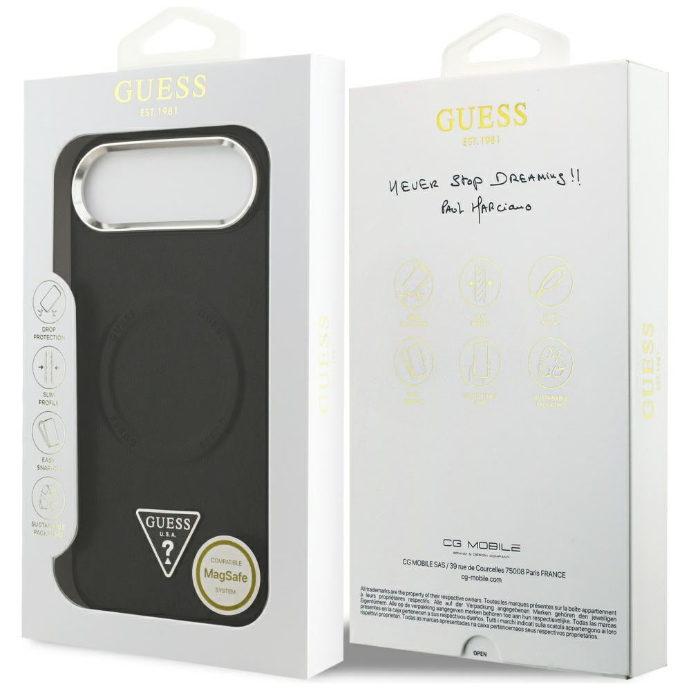 Husa de protectie Guess Hardcase Triangle Logo MagSafe (GUHMP17MPSDTSCMK) compatibil cu iPhone 17 Air, Negru