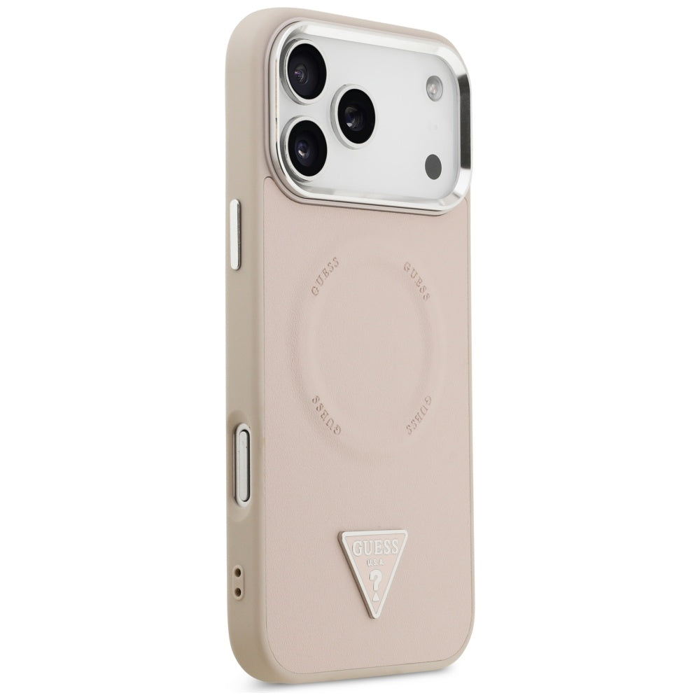 Husa de protectie Guess Hardcase Triangle Logo MagSafe (GUHMP17XPSDTSCMP) compatibil cu iPhone 17 Pro Max, Roz