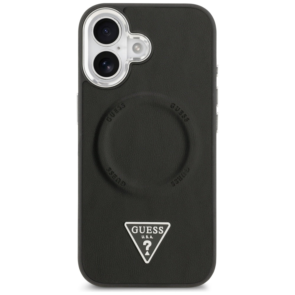 Husa de protectie Guess Hardcase Triangle Logo MagSafe (GUHMP17SPSDTSCMK) compatibil cu iPhone 17, Negru