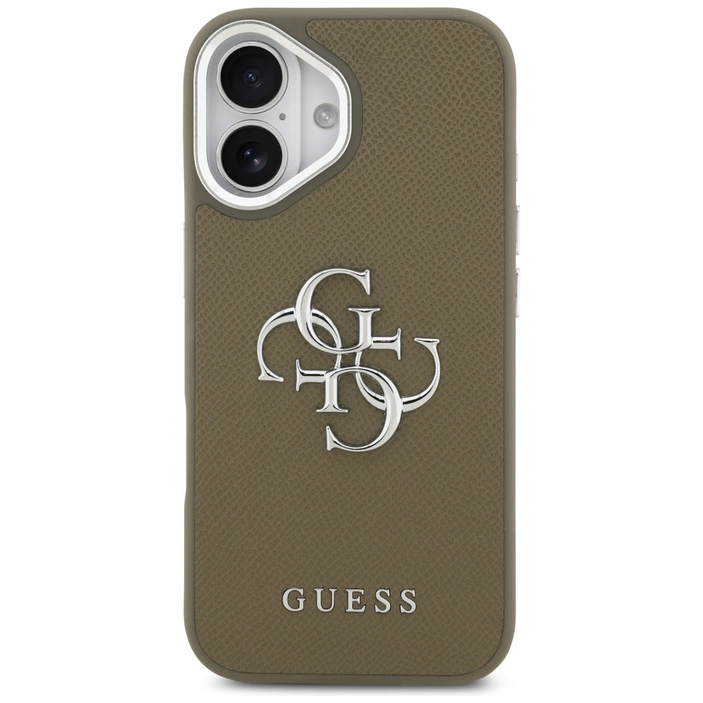 Husa de protectie Guess Hardcase Grained Big 4G Classic Logo (GUHCP17SPG4SMCEW) compatibil cu iPhone 17, Maro