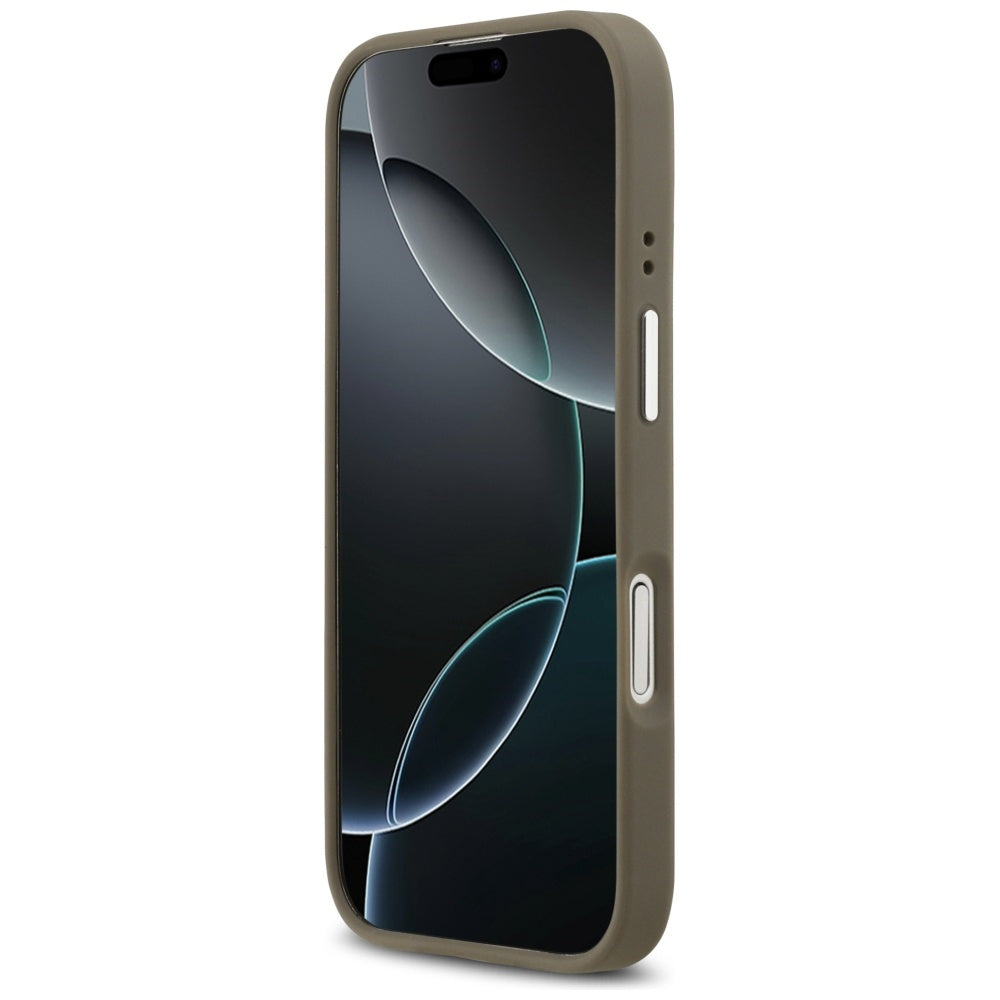 Husa de protectie Guess Hardcase Grained Big 4G Classic Logo (GUHCP17SPG4SMCEW) compatibil cu iPhone 17, Maro