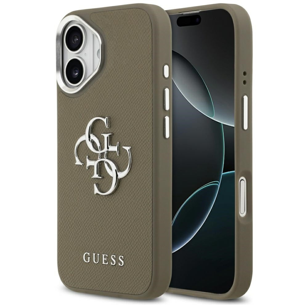 Husa de protectie Guess Hardcase Grained Big 4G Classic Logo (GUHCP17SPG4SMCEW) compatibil cu iPhone 17, Maro