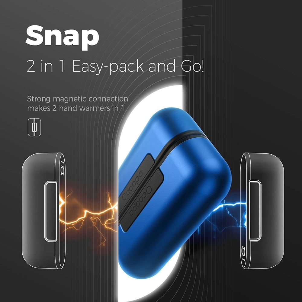 Ocoopa Hand Warmer UT2s (UT2S-OG), Type-C, with Power Bank, Electric, Magnetic Design, MagTwins, 2x 5000mAh, Portocaliu