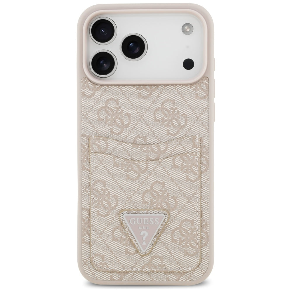 Husa de protectie Guess Hardcase 4G Double Card Triangle (GUHCP17XP4TPP) compatibil cu iPhone 17 Pro Max, Roz
