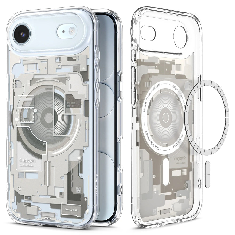Husa de protectie Spigen Ultra Hybrid Zero One MagSafe (ACS10319) compatibil cu iPhone 17 Air, Titanium Natural