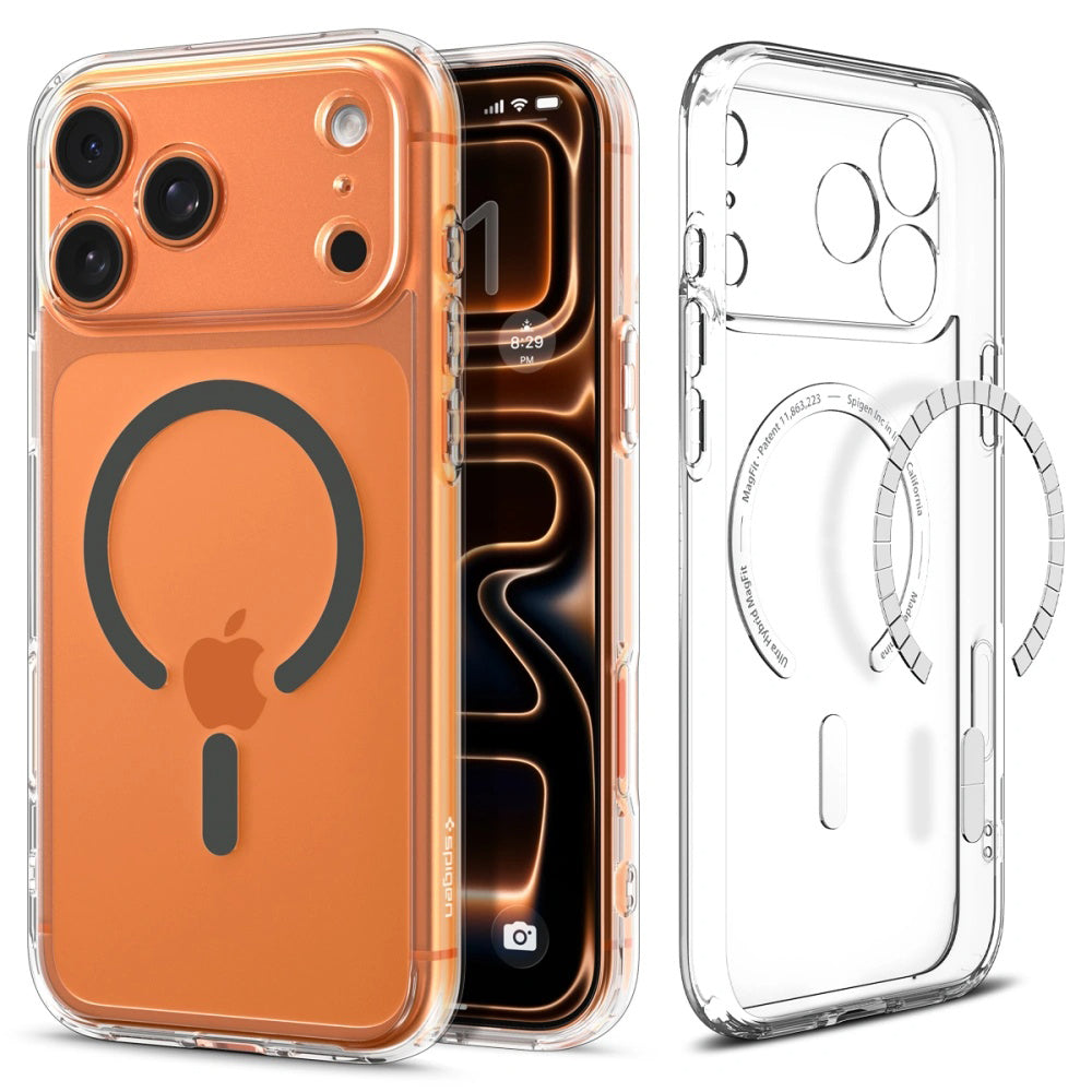 Husa de protectie Spigen Ultra Hybrid MagSafe (ACS10347) compatibil cu iPhone 17 Pro, Transparent /Graphite