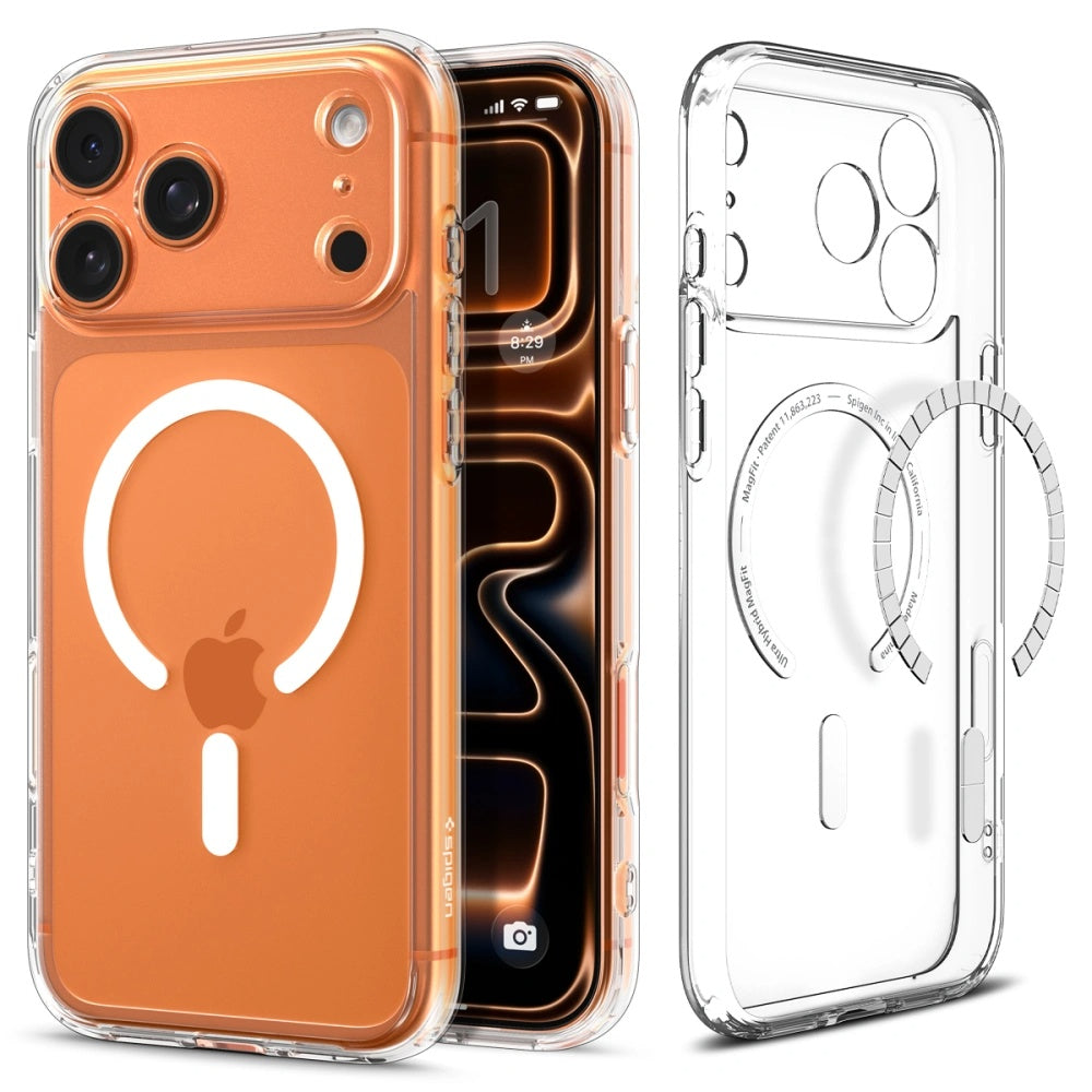 Husa de protectie Spigen Ultra Hybrid MagSafe (ACS10282) compatibil cu iPhone 17 Pro Max, Transparent /White