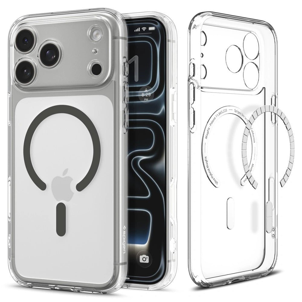 Husa pentru iPhone 17 Pro Max - Spigen Ultra Hybrid MagSafe (ACS10283) - Clear/Graphite