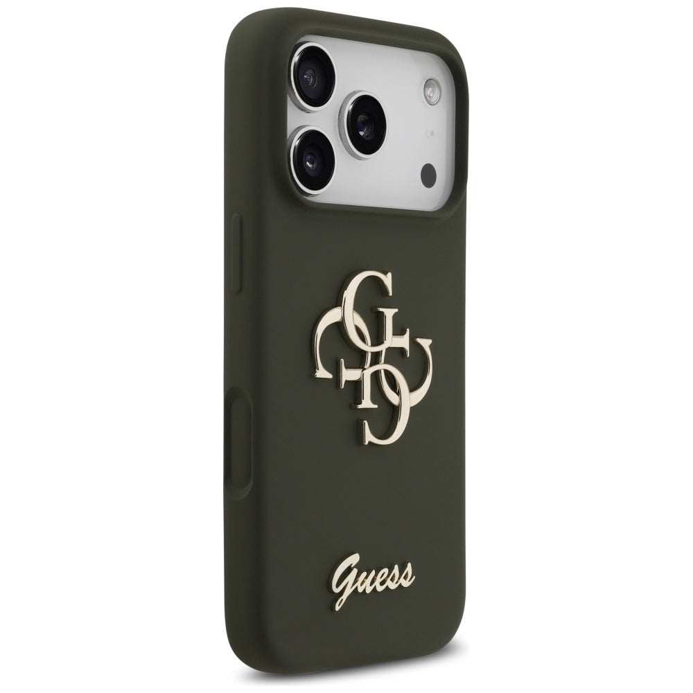 Husa de protectie Guess Silicone Big 4G Script (GUHCP17XSC4GSMA) compatibil cu iPhone 17 Pro Max, Kaki
