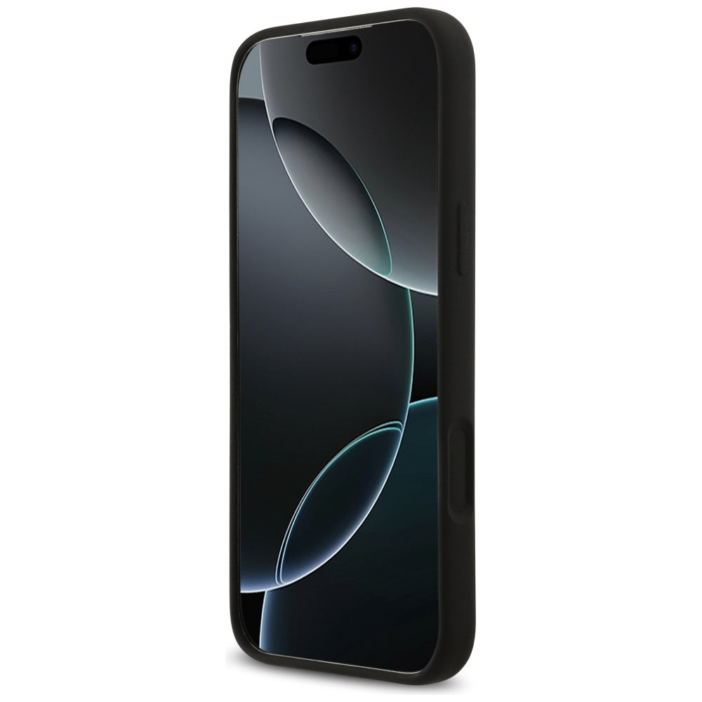 Guess Silicone Big 4G Script fekete tok iPhone 17 Pro Max készülékhez