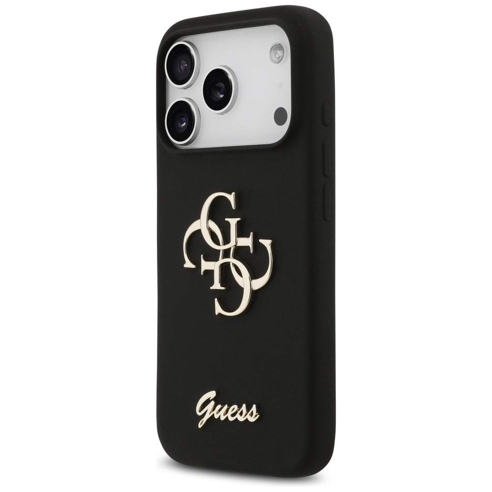 Husa de protectie Guess Silicone Big 4G Script (GUHCP17LSC4GSMK) compatibil cu iPhone 17 Pro, Negru