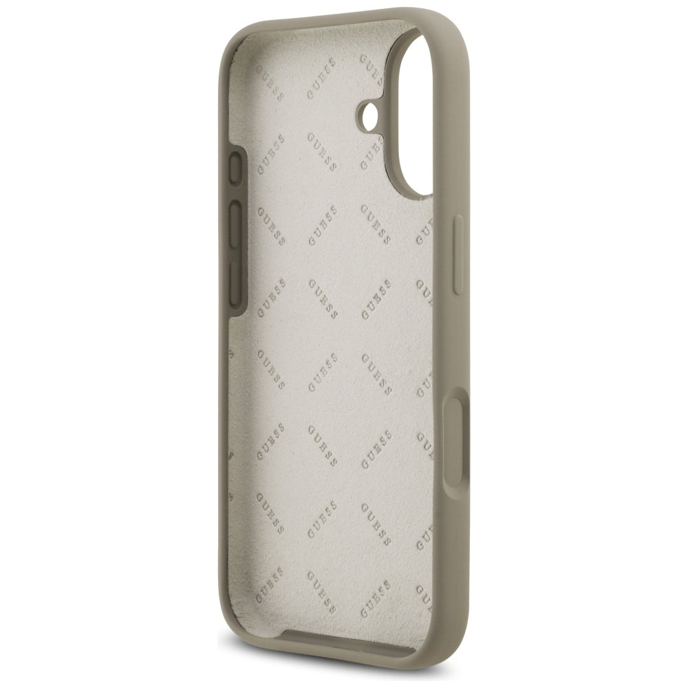 Husa de protectie Guess Silicone Big 4G Script (GUHCP17SSC4GSMW) compatibil cu iPhone 17, Maro