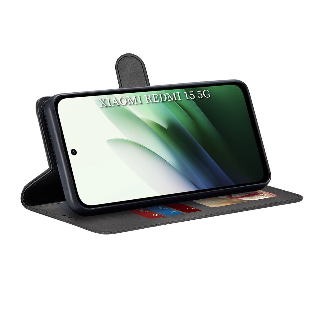 Husa de protectie Techsuit Diary Book compatibil cu Xiaomi Redmi 15 4G / Redmi 15 5G, Negru