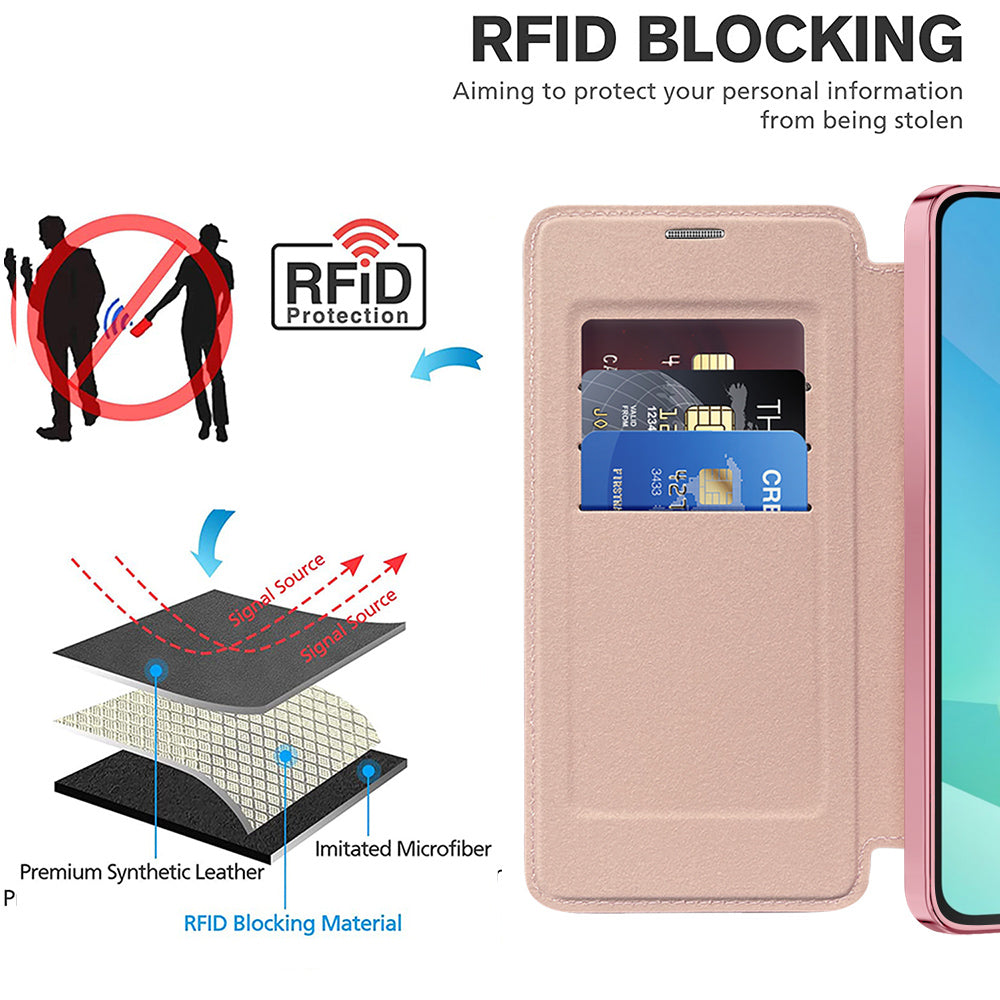Husa de protectie Techsuit SmartMag Book compatibil cu Samsung Galaxy A17 5G / A17 4G / M17 / F17, Roz