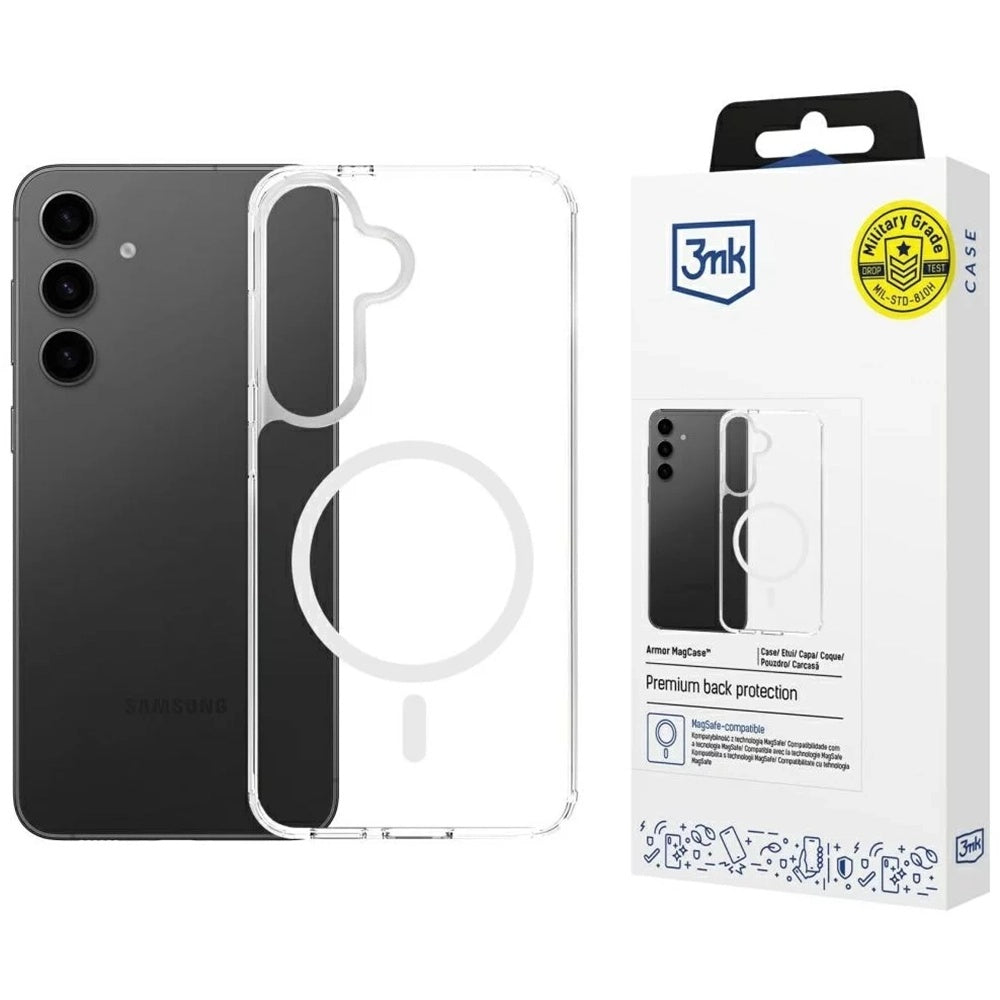 Husa de protectie 3mk Armor MagCase compatibil cu Samsung Galaxy S25 / S24, Transparent