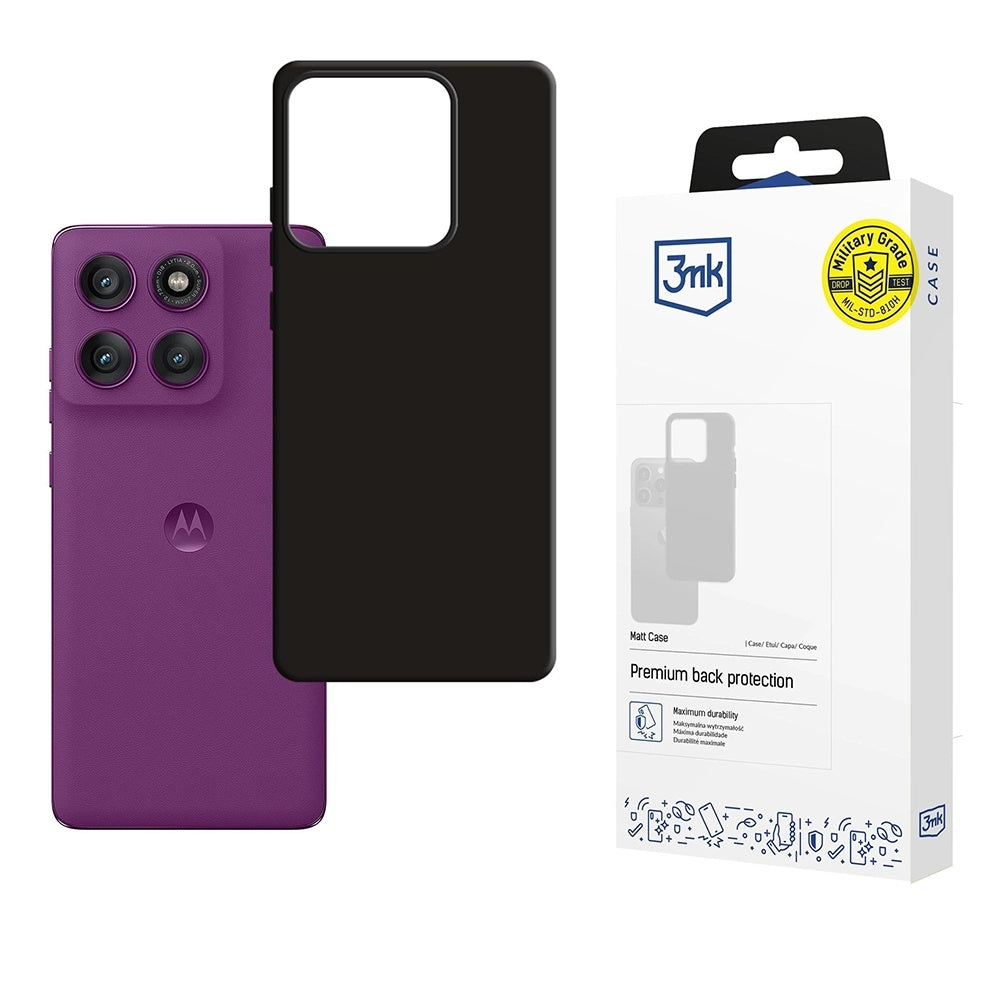 Husa de protectie 3mk Matt compatibil cu Motorola Edge 60 Pro, Negru