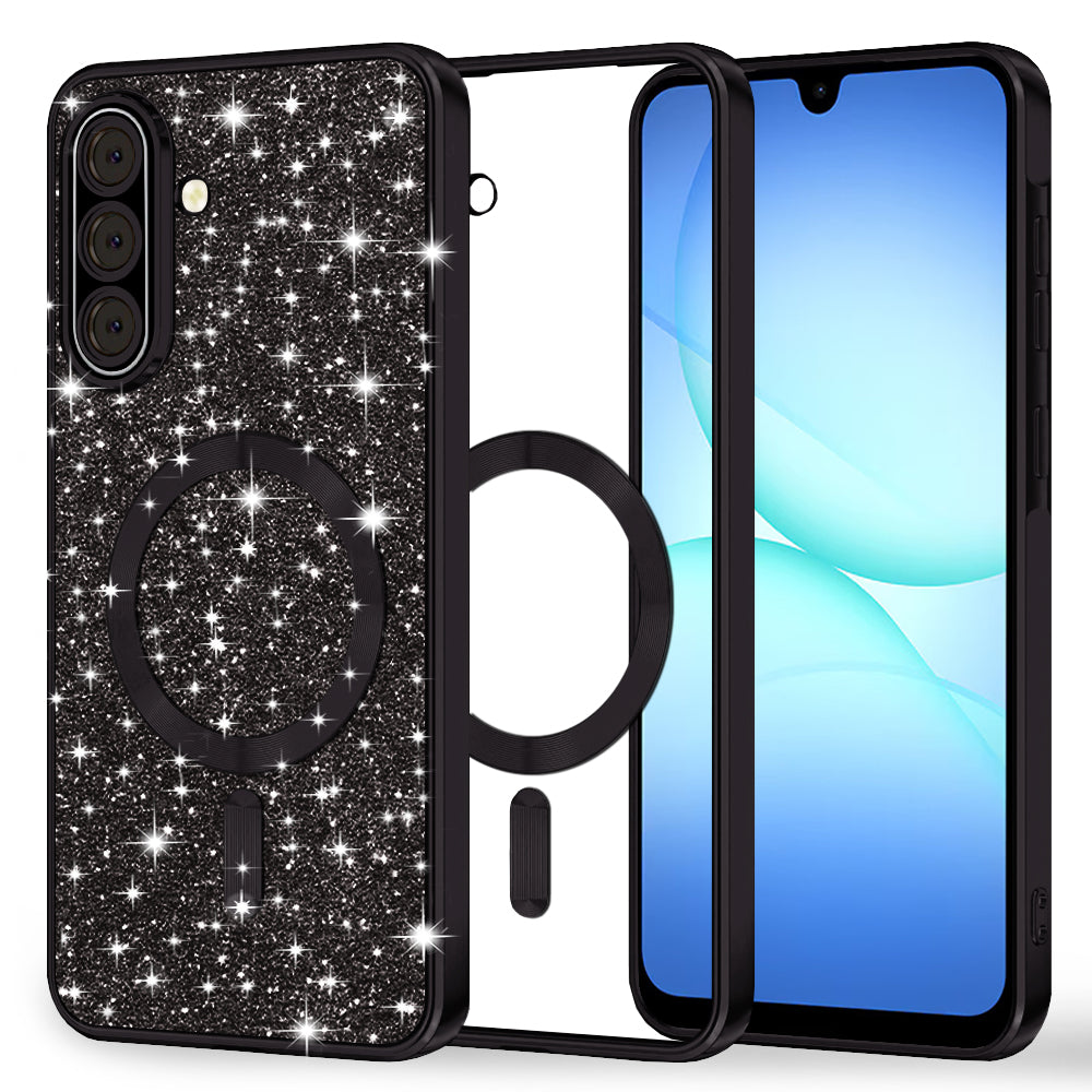 Husa de protectie Techsuit Luxury Glitter MagSafe compatibil cu Samsung Galaxy A17 5G / A17 4G / M17 / F17, Negru