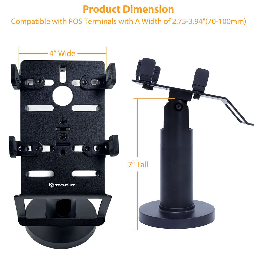 Suport Techsuit POS Stand PayNest (POS1), 270° Horizontal Rotation, Tilt up to 30°, Hold Steadily, 3M Adhesive, Negru