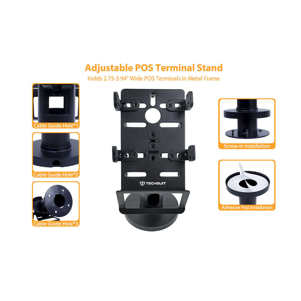 Suport Techsuit POS Stand PayNest (POS1), 270° Horizontal Rotation, Tilt up to 30°, Hold Steadily, 3M Adhesive, Negru