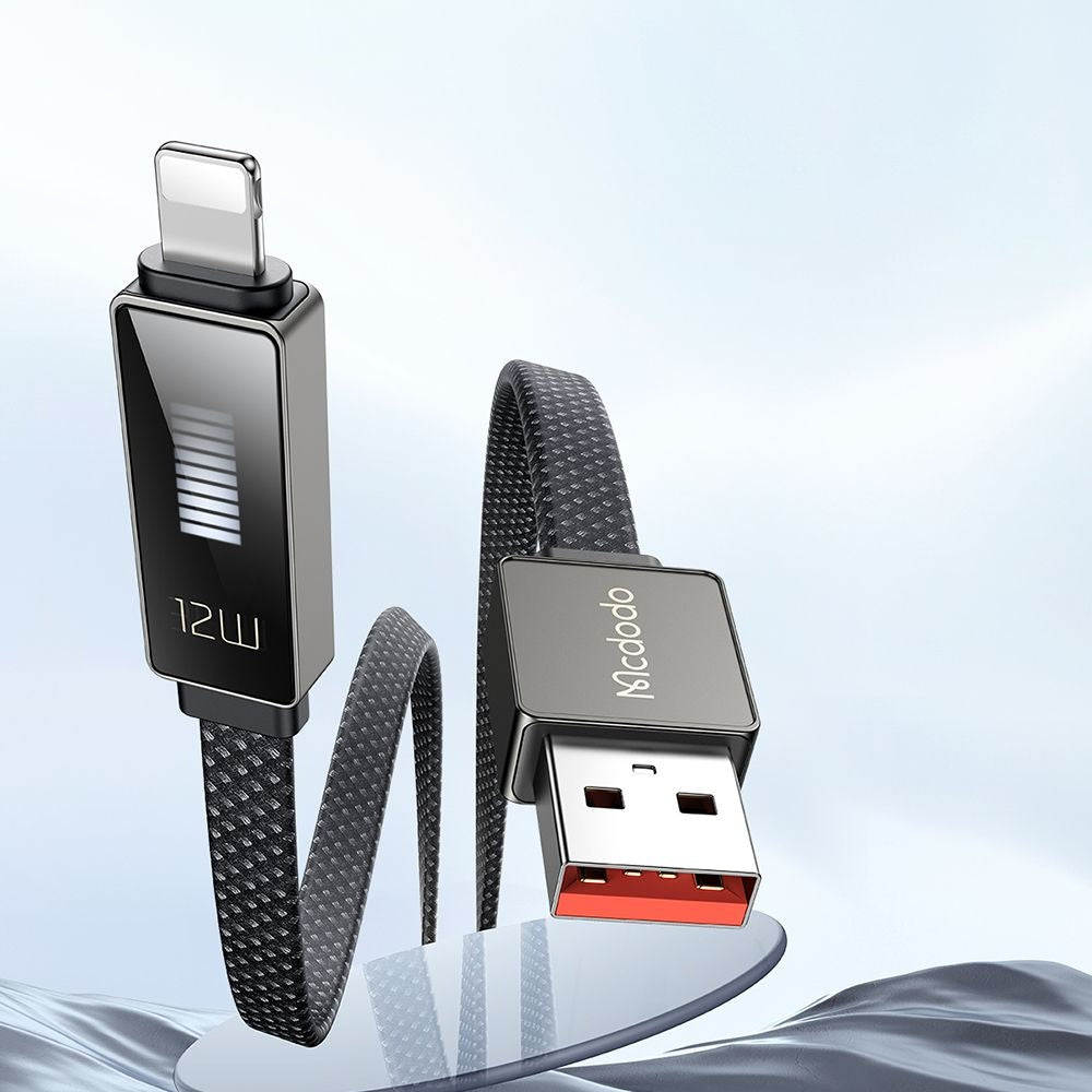 Cablu Mcdodo Rythm Series (CA-4970), USB-A to Lightning, 3A, LED Display, 1.2m, Negru