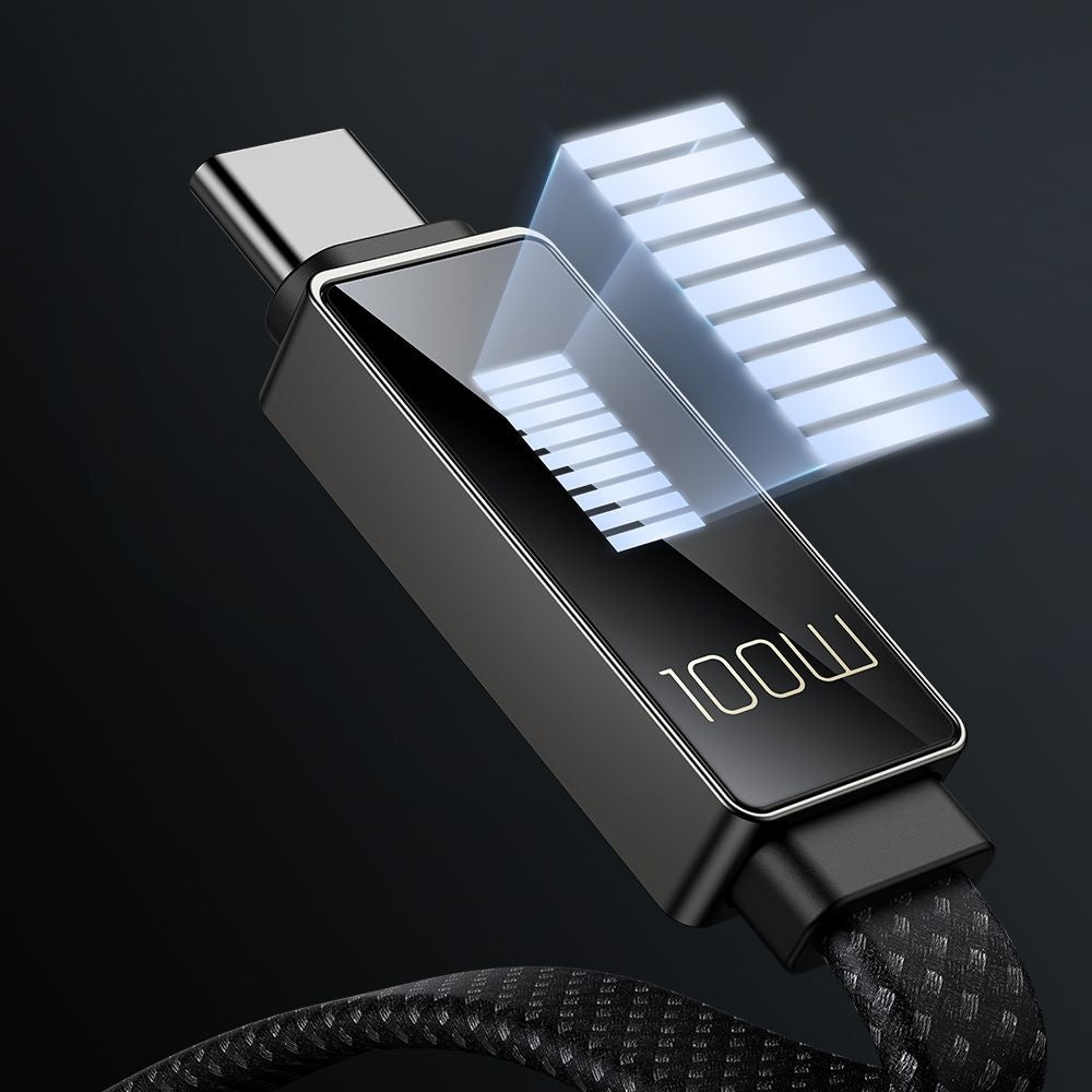 Cablu Mcdodo Rythm Series (CA-4980), USB-A to Type-C, 6A, LED Display, Fast Charging, 1.2m, Negru