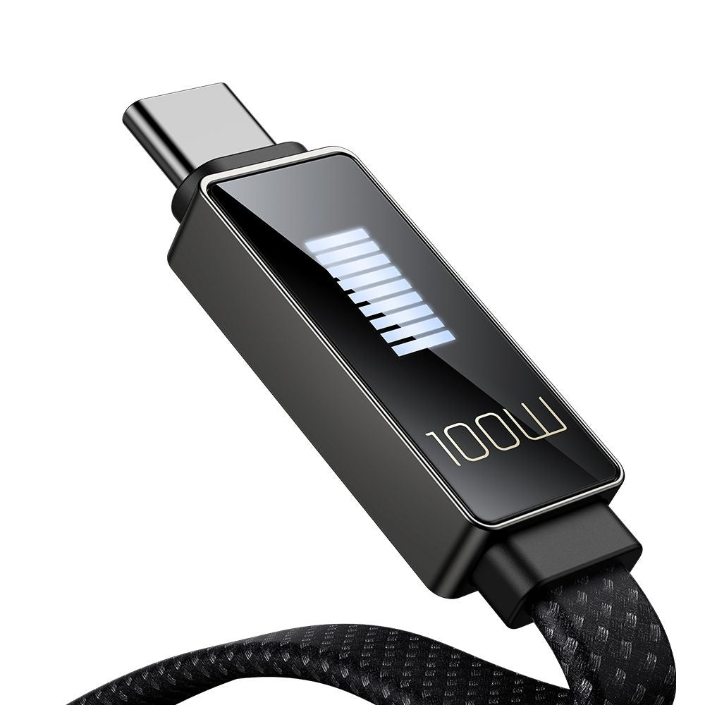 Cablu Mcdodo Rythm Series (CA-4980), USB-A to Type-C, 6A, LED Display, Fast Charging, 1.2m, Negru