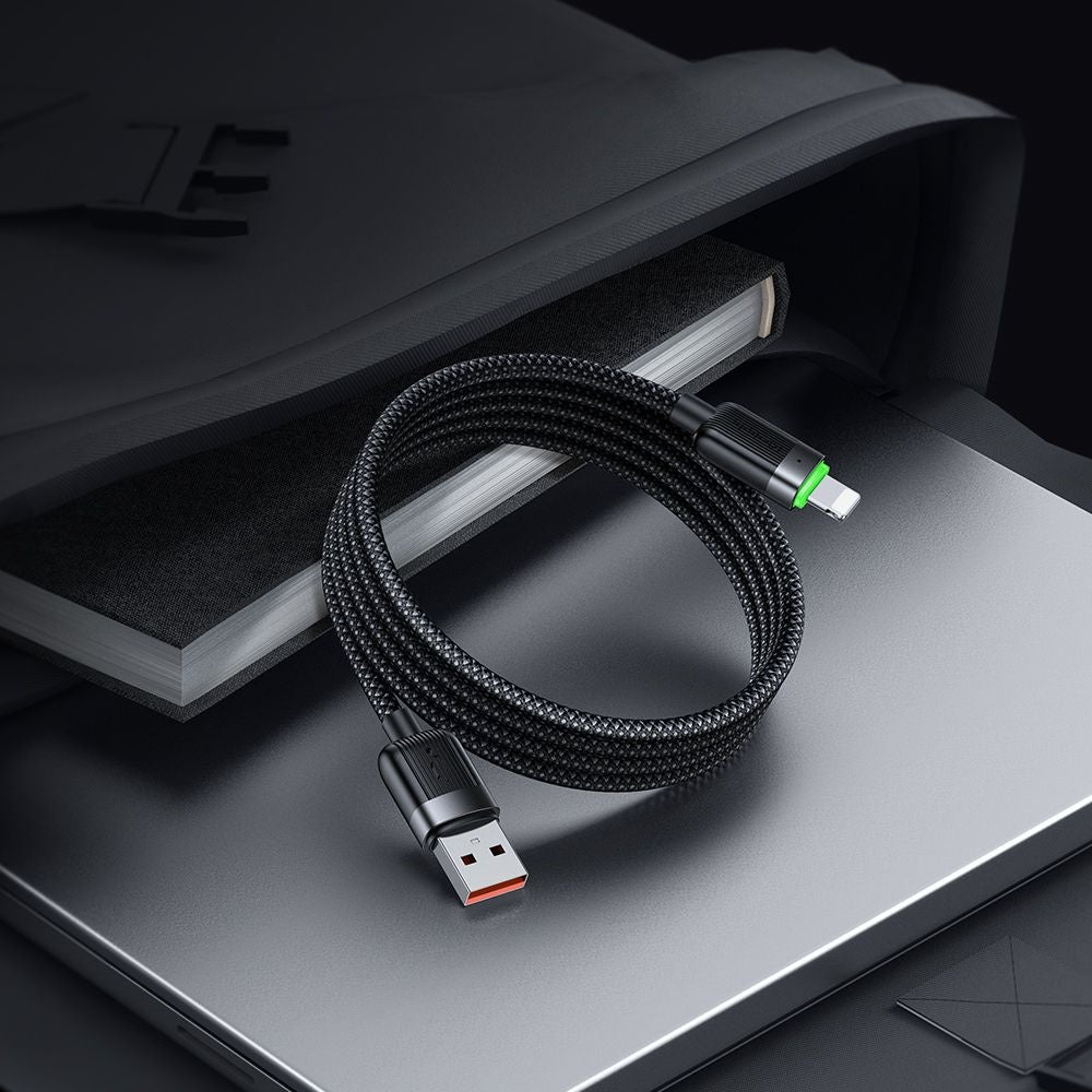 Cablu Mcdodo Self-Winding Series (CA-6000), USB-A to Lightning, 3A, 1.2m, Negru
