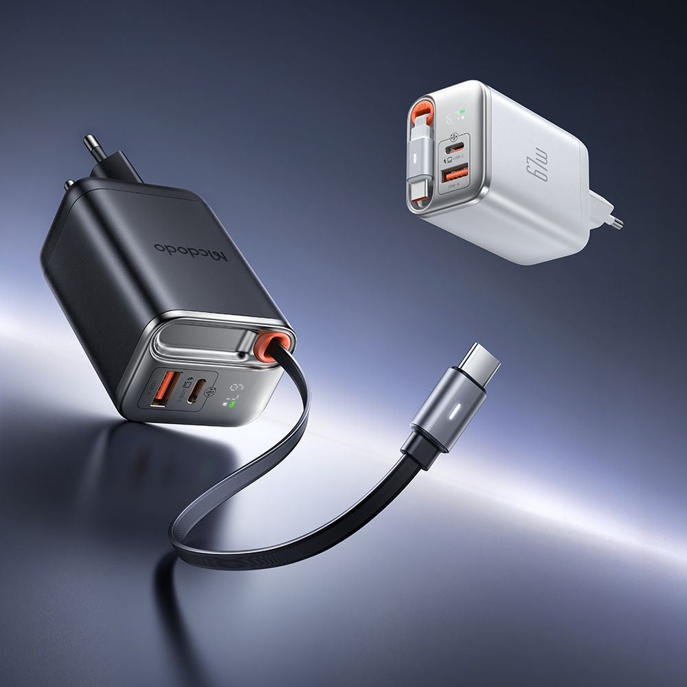 Incarcator Mcdodo (CH-4103), USB-A/C, 67W, Cablu Retractabil, Alb