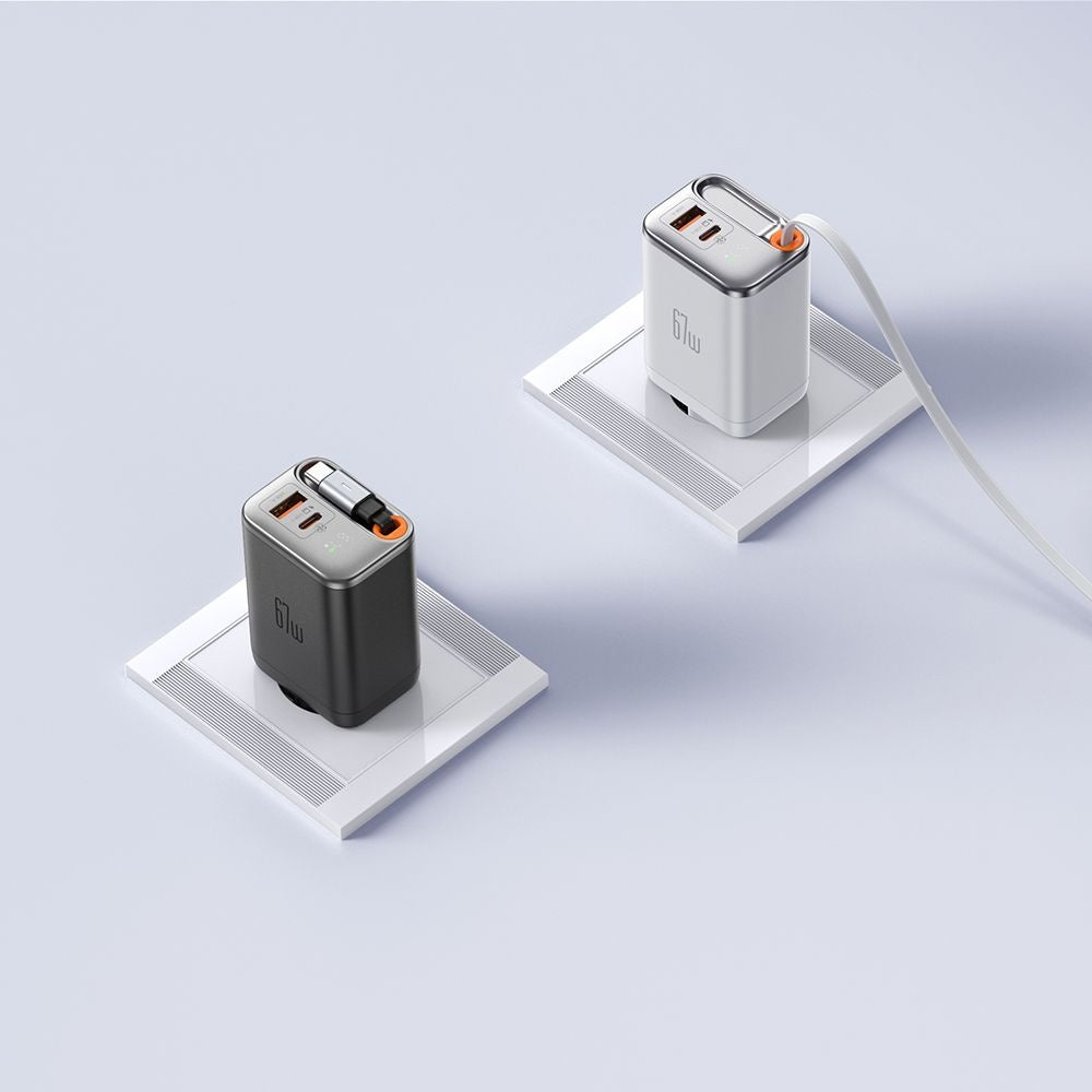 Incarcator Mcdodo (CH-4103), USB-A/C, 67W, Cablu Retractabil, Alb