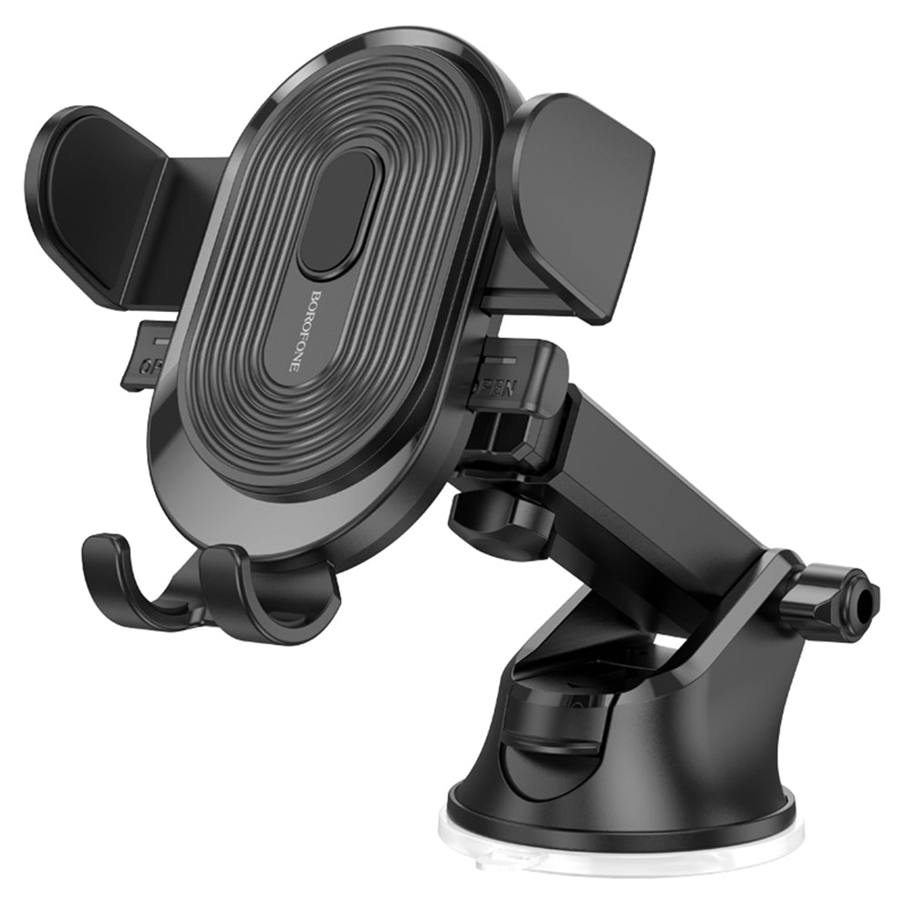 Suport Borofone Experience (BH85), with Suction Cup, for Dashboard/Windshield, 360° Adjust, Telescopic Arm, 4.7–7", Negru