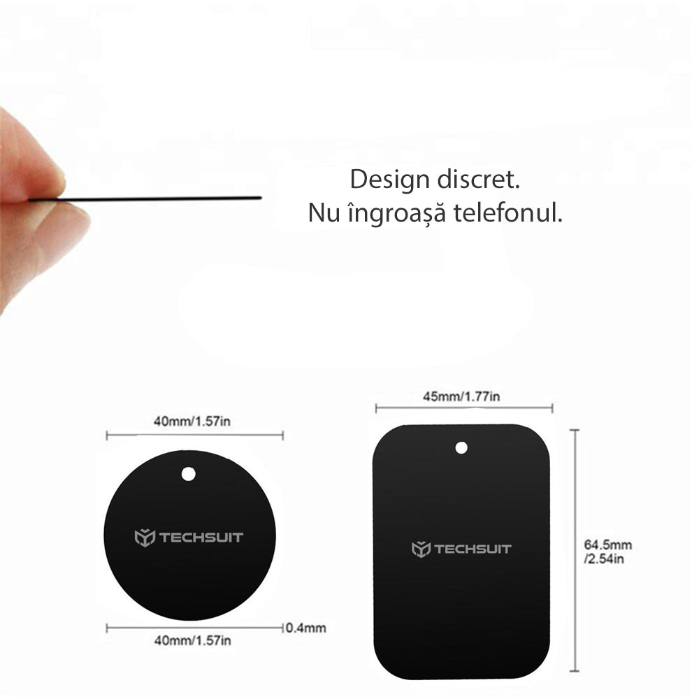 Suport Techsuit (set de 2) Metal Plate (MP03), with Matte Cover Paint, Negru