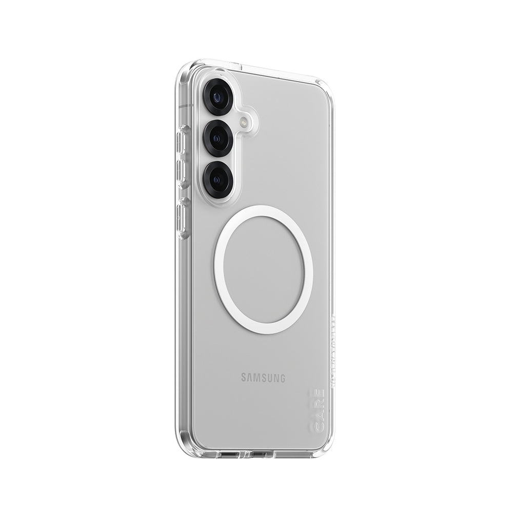 Husa de protectie PanzerGlass® CARE Flagship Urban Combat White Qi Compatible compatibil cu Samsung Galaxy S25 Plus, Transparent