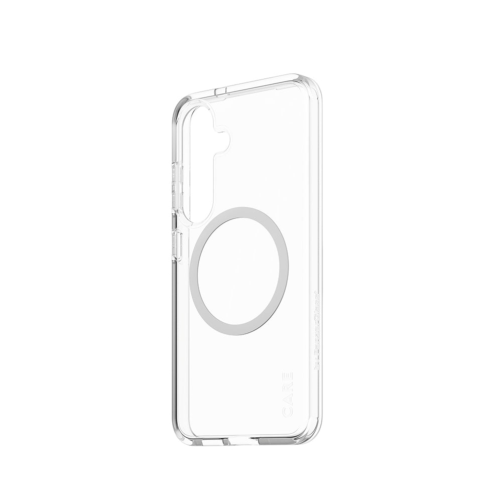 Husa de protectie PanzerGlass® CARE Flagship Urban Combat White Qi Compatible compatibil cu Samsung Galaxy S25, Transparent