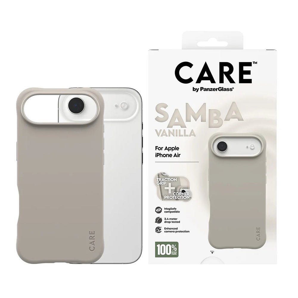 Husa de protectie PanzerGlass® CARE Fashionable w. MagSafe compatibil cu iPhone 17 Air, Samba Vanilla
